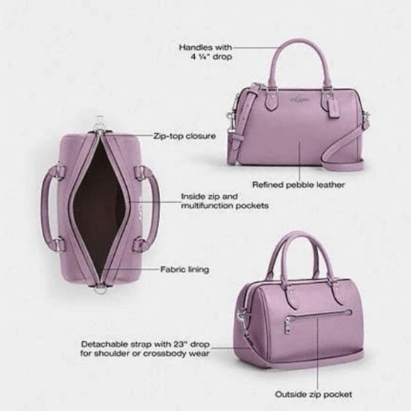 NWT Coach Rowan Satchel Bag In Jasmine - Picture 10 of 11